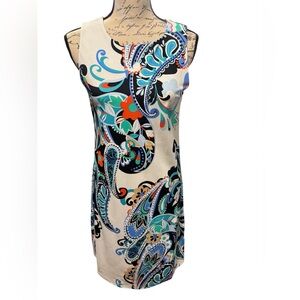 Aryeh White Multicolored Paisley Shift Dress Women’s Size Small NEW Summer